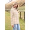 imageZeagoo Womens 2025 Fashion Turtleneck Sweaters Color Block Cozy Long Sleeve Casual Knit Pullover Oversized Loose Jumper TopsKhaki Checkered