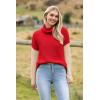 imageZeagoo Womens 2025 Fashion Turtleneck Sweaters Color Block Cozy Long Sleeve Casual Knit Pullover Oversized Loose Jumper TopsRedorange
