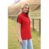 imageZeagoo Womens 2025 Fashion Turtleneck Sweaters Color Block Cozy Long Sleeve Casual Knit Pullover Oversized Loose Jumper TopsRedorange