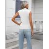 imageZeagoo Womens 2025 Mock Turtle Neck Sweater Vest Sleeveless Knit Pullover Tank Tops Casual Trendy Slim Fitted TopsAwhite