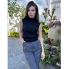 imageZeagoo Womens 2025 Mock Turtle Neck Sweater Vest Sleeveless Knit Pullover Tank Tops Casual Trendy Slim Fitted TopsBlack