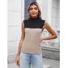 imageZeagoo Womens 2025 Mock Turtle Neck Sweater Vest Sleeveless Knit Pullover Tank Tops Casual Trendy Slim Fitted TopsBlack Block Color