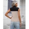 imageZeagoo Womens 2025 Mock Turtle Neck Sweater Vest Sleeveless Knit Pullover Tank Tops Casual Trendy Slim Fitted TopsBlack Block Color