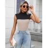imageZeagoo Womens 2025 Mock Turtle Neck Sweater Vest Sleeveless Knit Pullover Tank Tops Casual Trendy Slim Fitted TopsBlack Block Color