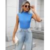 imageZeagoo Womens 2025 Mock Turtle Neck Sweater Vest Sleeveless Knit Pullover Tank Tops Casual Trendy Slim Fitted TopsBlue