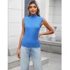 imageZeagoo Womens 2025 Mock Turtle Neck Sweater Vest Sleeveless Knit Pullover Tank Tops Casual Trendy Slim Fitted TopsBlue
