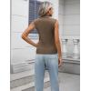 imageZeagoo Womens 2025 Mock Turtle Neck Sweater Vest Sleeveless Knit Pullover Tank Tops Casual Trendy Slim Fitted TopsBrown