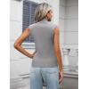 imageZeagoo Womens 2025 Mock Turtle Neck Sweater Vest Sleeveless Knit Pullover Tank Tops Casual Trendy Slim Fitted TopsLight Grey