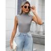 imageZeagoo Womens 2025 Mock Turtle Neck Sweater Vest Sleeveless Knit Pullover Tank Tops Casual Trendy Slim Fitted TopsLight Grey