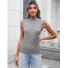 imageZeagoo Womens 2025 Mock Turtle Neck Sweater Vest Sleeveless Knit Pullover Tank Tops Casual Trendy Slim Fitted TopsLight Grey