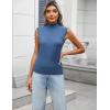 imageZeagoo Womens 2025 Mock Turtle Neck Sweater Vest Sleeveless Knit Pullover Tank Tops Casual Trendy Slim Fitted TopsNavy Blue