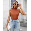 imageZeagoo Womens 2025 Mock Turtle Neck Sweater Vest Sleeveless Knit Pullover Tank Tops Casual Trendy Slim Fitted TopsOrange