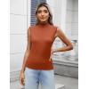 imageZeagoo Womens 2025 Mock Turtle Neck Sweater Vest Sleeveless Knit Pullover Tank Tops Casual Trendy Slim Fitted TopsOrange