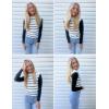 imageZeagoo Womens 2025 Mock Turtle Neck Sweater Vest Sleeveless Knit Pullover Tank Tops Casual Trendy Slim Fitted TopsStripe White