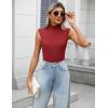 imageZeagoo Womens 2025 Mock Turtle Neck Sweater Vest Sleeveless Knit Pullover Tank Tops Casual Trendy Slim Fitted TopsWine Red