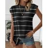 imageZeagoo Womens Cap Sleeve Sweater Vest Crew Neck Sleeveless Casual Knit Tops 2024 Summer Clothes SXXLA Stripe Black