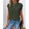 imageZeagoo Womens Cap Sleeve Sweater Vest Crew Neck Sleeveless Casual Knit Tops 2024 Summer Clothes SXXLArmy Green