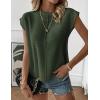 imageZeagoo Womens Cap Sleeve Sweater Vest Crew Neck Sleeveless Casual Knit Tops 2024 Summer Clothes SXXLArmy Green