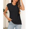 imageZeagoo Womens Cap Sleeve Sweater Vest Crew Neck Sleeveless Casual Knit Tops 2024 Summer Clothes SXXLBlack