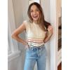 imageZeagoo Womens Cap Sleeve Sweater Vest Crew Neck Sleeveless Casual Knit Tops 2024 Summer Clothes SXXLColorful Stripes