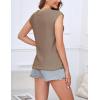 imageZeagoo Womens Cap Sleeve Sweater Vest Crew Neck Sleeveless Casual Knit Tops 2024 Summer Clothes SXXLKhaki