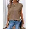 imageZeagoo Womens Cap Sleeve Sweater Vest Crew Neck Sleeveless Casual Knit Tops 2024 Summer Clothes SXXLKhaki