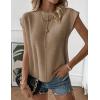 imageZeagoo Womens Cap Sleeve Sweater Vest Crew Neck Sleeveless Casual Knit Tops 2024 Summer Clothes SXXLKhaki