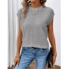 imageZeagoo Womens Cap Sleeve Sweater Vest Crew Neck Sleeveless Casual Knit Tops 2024 Summer Clothes SXXLLight Grey