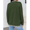 imageZeagoo Womens Crewneck Pullover Sweater Long Sleeve Knit Side Slit 2024 Fall Winter Sweater TopsArmy Green