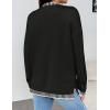 imageZeagoo Womens Crewneck Pullover Sweater Long Sleeve Knit Side Slit 2024 Fall Winter Sweater TopsBlack