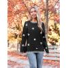 imageZeagoo Womens Crewneck Pullover Sweater Long Sleeve Knit Side Slit 2024 Fall Winter Sweater TopsBlack Floral