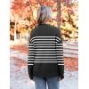 imageZeagoo Womens Crewneck Pullover Sweater Long Sleeve Knit Side Slit 2024 Fall Winter Sweater TopsBlack Stripe