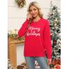 imageZeagoo Womens Crewneck Pullover Sweater Long Sleeve Knit Side Slit 2024 Fall Winter Sweater TopsChristmas Letter