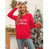 imageZeagoo Womens Crewneck Pullover Sweater Long Sleeve Knit Side Slit 2024 Fall Winter Sweater TopsChristmas Letter