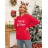 imageZeagoo Womens Crewneck Pullover Sweater Long Sleeve Knit Side Slit 2024 Fall Winter Sweater TopsChristmas Letter