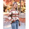 imageZeagoo Womens Crewneck Pullover Sweater Long Sleeve Knit Side Slit 2024 Fall Winter Sweater TopsElk Pattern