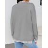 imageZeagoo Womens Crewneck Pullover Sweater Long Sleeve Knit Side Slit 2024 Fall Winter Sweater TopsLight Gray
