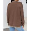 imageZeagoo Womens Crewneck Pullover Sweater Long Sleeve Knit Side Slit 2024 Fall Winter Sweater TopsNutmeg
