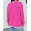 imageZeagoo Womens Crewneck Pullover Sweater Long Sleeve Knit Side Slit 2024 Fall Winter Sweater TopsRose Red