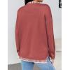 imageZeagoo Womens Crewneck Pullover Sweater Long Sleeve Knit Side Slit 2024 Fall Winter Sweater TopsRust