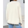 imageZeagoo Womens Crewneck Pullover Sweater Long Sleeve Knit Side Slit 2024 Fall Winter Sweater TopsWhite