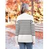 imageZeagoo Womens Crewneck Pullover Sweater Long Sleeve Knit Side Slit 2024 Fall Winter Sweater TopsWhite Stripe