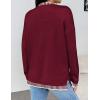 imageZeagoo Womens Crewneck Pullover Sweater Long Sleeve Knit Side Slit 2024 Fall Winter Sweater TopsWine Red