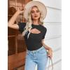 imageZeagoo Womens Short Sleeve T Shirts 2024 Summer Casual Knit Slim Fit Trendy Basic Cute Sweater TopsBlack