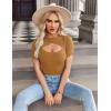 imageZeagoo Womens Short Sleeve T Shirts 2024 Summer Casual Knit Slim Fit Trendy Basic Cute Sweater TopsCamel
