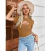 imageZeagoo Womens Short Sleeve T Shirts 2024 Summer Casual Knit Slim Fit Trendy Basic Cute Sweater TopsCamel