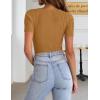 imageZeagoo Womens Short Sleeve T Shirts 2024 Summer Casual Knit Slim Fit Trendy Basic Cute Sweater TopsCamel