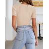 imageZeagoo Womens Short Sleeve T Shirts 2024 Summer Casual Knit Slim Fit Trendy Basic Cute Sweater TopsCoffee