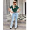 imageZeagoo Womens Short Sleeve T Shirts 2024 Summer Casual Knit Slim Fit Trendy Basic Cute Sweater TopsDark Green