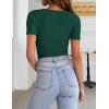 imageZeagoo Womens Short Sleeve T Shirts 2024 Summer Casual Knit Slim Fit Trendy Basic Cute Sweater TopsDark Green
